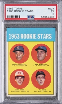 1963 Topps #537 Pete Rose Rookie Card – PSA EX 5
